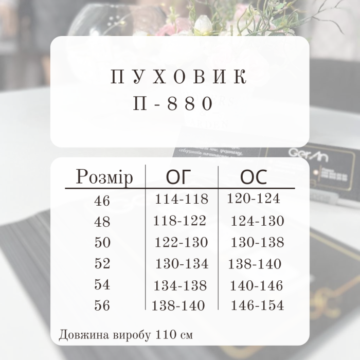 Пуховик П-880 чорний