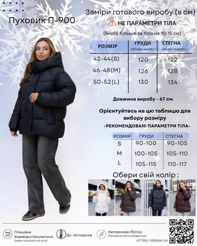 Пуховик П-900 синій